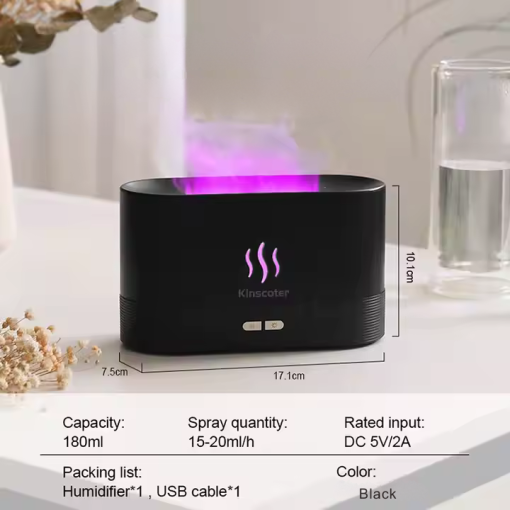 Aroma Diffuser |  Kinscoter Ultrasonic Flame | Svart - Bild 2