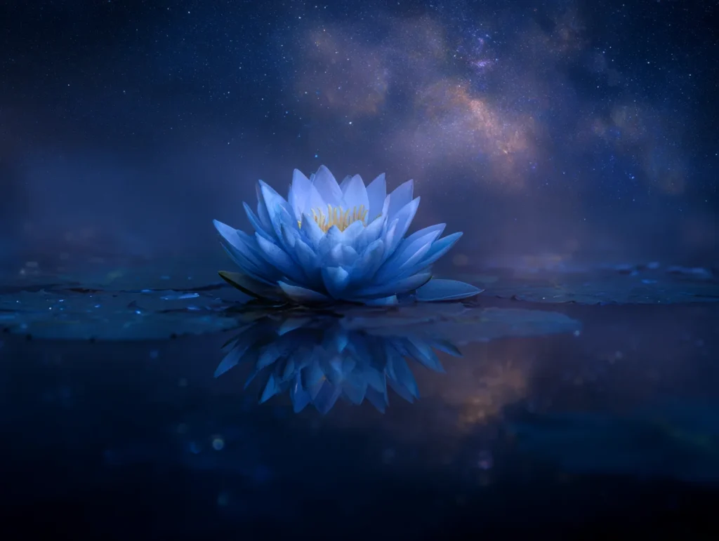 Blå Lotus på vatten
